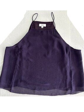 Wilfred Silk Purple Strap Top Sz M